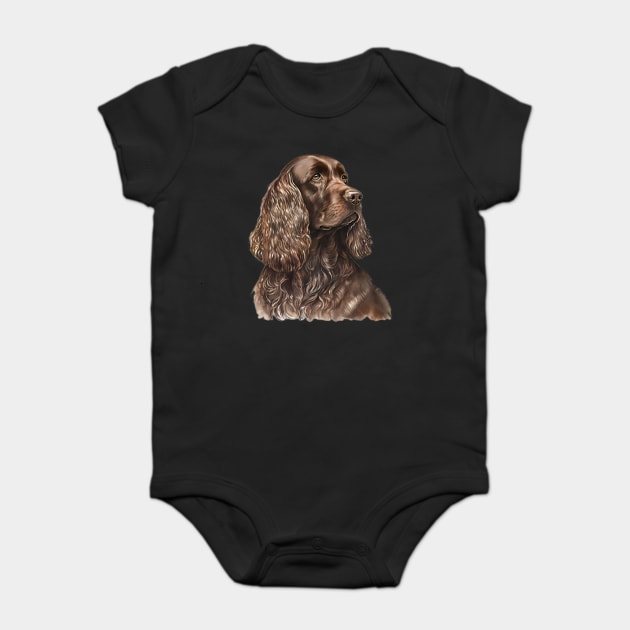 Chocolate Cocker Spaniel Baby Bodysuit by Luxinda